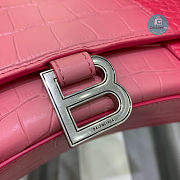 Colestore Balenciaga Hourglass S Embossed Crocodile Effect Shoulder Bag In Pink 23x10x14cm - 4
