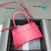 Colestore Balenciaga Hourglass S Embossed Crocodile Effect Shoulder Bag In Pink 23x10x14cm - 2