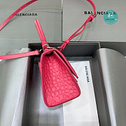 Colestore Balenciaga Hourglass S Embossed Crocodile Effect Shoulder Bag In Pink 19x8x11cm - 2