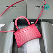 Colestore Balenciaga Hourglass S Embossed Crocodile Effect Shoulder Bag In Pink 19x8x11cm - 3