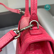 Colestore Balenciaga Hourglass S Embossed Crocodile Effect Shoulder Bag In Pink 19x8x11cm - 5