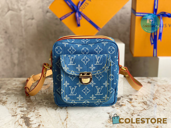Louis Vuitton Blue Denim Monogram Sling Bag 18x20x7cm - 1