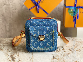 Louis Vuitton Blue Denim Monogram Sling Bag 18x20x7cm