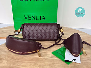 Bottega Veneta Intrecciato Multi Pouch Crossbody Bag In Grape 18x9x8 cm