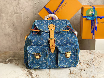 Louis Vuitton Sac A Dos GM Backpack In Denim 28.5x20x27.5cm