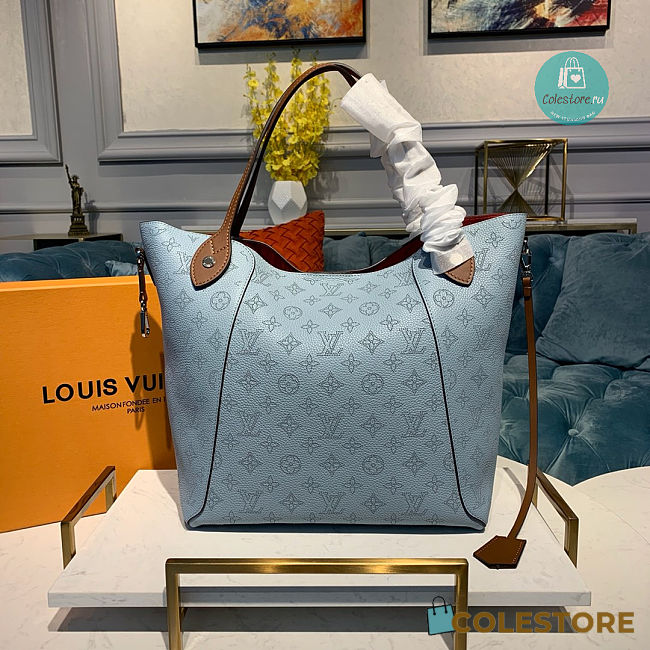 Louis Vuitton Hina MM Mahina Leather Handbag In Blue 46x29.5x17cm - 1