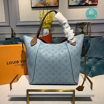Louis Vuitton Hina MM Mahina Leather Handbag In Blue 46x29.5x17cm