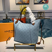 Louis Vuitton Hina MM Mahina Leather Handbag In Blue 46x29.5x17cm - 6