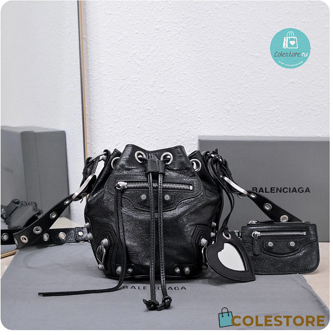 Colestore Balenciaga XS Le Cagole Bucket Bag In Black 15x20x18cm - 1