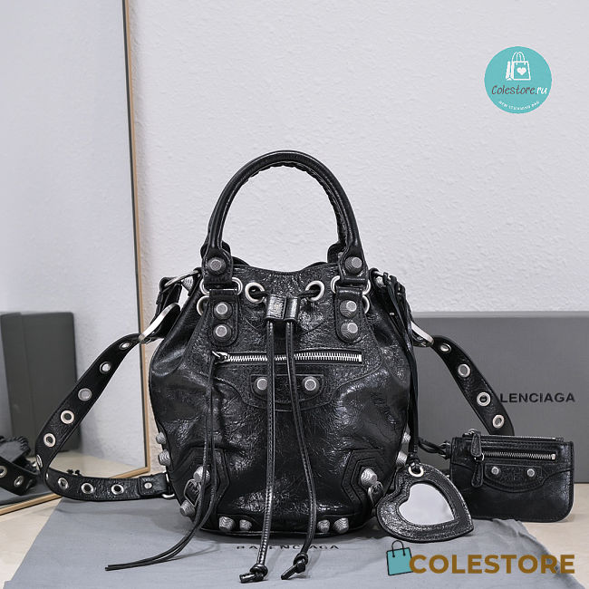 Colestore Balenciaga Le Cagole Small Bucket Bag In Black 30x23x17cm - 1