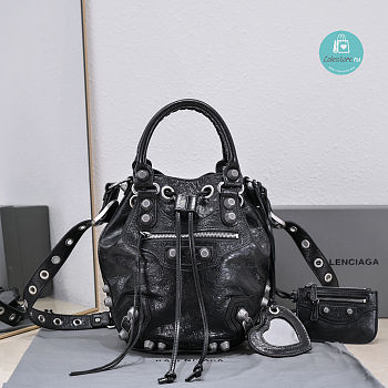 Colestore Balenciaga Le Cagole Small Bucket Bag In Black 30x23x17cm