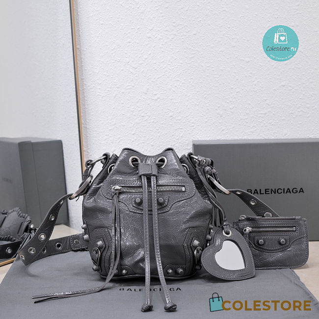 Colestore Balenciaga XS Le Cagole Bucket Bag In Grey 15x20x18cm - 1