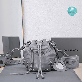 Colestore Balenciaga XS Le Cagole Bucket Bag In Light Grey 15x20x18cm