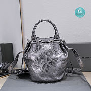 Colestore Balenciaga Le Cagole Small Bucket Bag In Silver 30x23x17cm - 6