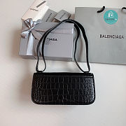 Colestore Balenciaga Gossip Small Bag Crocodile Embossed in Black 23.5x12.4x10.4cm - 2