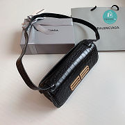 Colestore Balenciaga Gossip Small Bag Crocodile Embossed in Black 23.5x12.4x10.4cm - 5