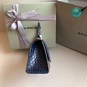 Hourglass Small Handbag Crocodile Embossed In Navy 23x10x14cm - 6