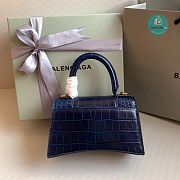 Hourglass Small Handbag Crocodile Embossed In Navy 23x10x14cm - 5