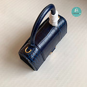 Hourglass Small Handbag Crocodile Embossed In Navy 23x10x14cm - 4