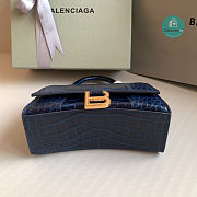 Hourglass Small Handbag Crocodile Embossed In Navy 23x10x14cm - 3