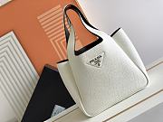 Prada Dynamique Leather Tote In White 25x21.5x14cm - 1
