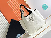 Prada Dynamique Leather Tote In White 15.5x18x10cm - 1