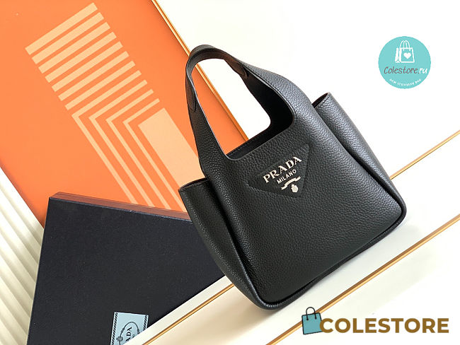 Prada Dynamique Leather Tote In Black 15.5x18x10cm  - 1