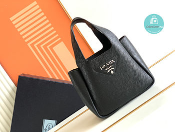 Prada Dynamique Leather Tote In Black 15.5x18x10cm 