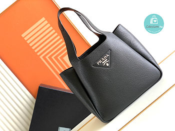 Prada Dynamique Leather Tote In Black 25x21.5x14cm