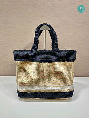 Prada Logo Raffia Tote Bag 49x35x15cm - 3