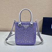 Small Satin Tote Bag With Crystals In Purple 15x17.5x5cm - 4