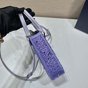 Small Satin Tote Bag With Crystals In Purple 15x17.5x5cm - 2