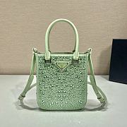 Small Satin Tote Bag With Crystals In Aqua 15x17.5x5cm - 6
