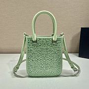 Small Satin Tote Bag With Crystals In Aqua 15x17.5x5cm - 5