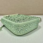 Small Satin Tote Bag With Crystals In Aqua 15x17.5x5cm - 3