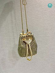 Embellished Satin Crystal Mini Pouch 9.5x6x9cm - 1