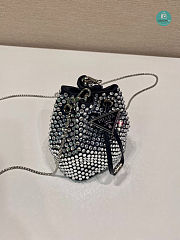 Embellished Satin Platinum Mini Pouch 9.5x6x9cm - 5