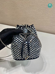 Embellished Satin Platinum Mini Pouch 9.5x6x9cm - 3