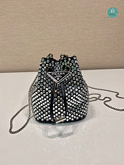 Embellished Satin Platinum Mini Pouch 9.5x6x9cm - 2
