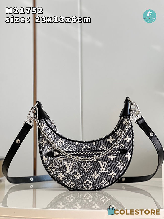 Louis Vuitton Denim Monogram Loop Shoulder Bag 23 x 13 x 6 cm - 1