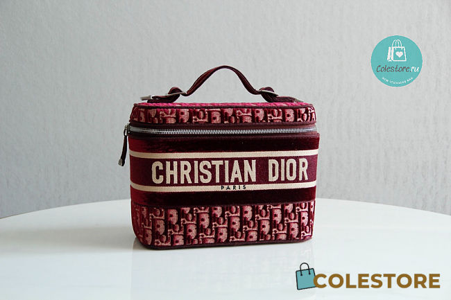 Dior Vanity Bag Velvet Oblique 25x15x14cm  - 1
