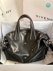 Colestore Givenchy Nightingale Black Calfskin Leather Metal Cross Studded Bag 28cm - 2