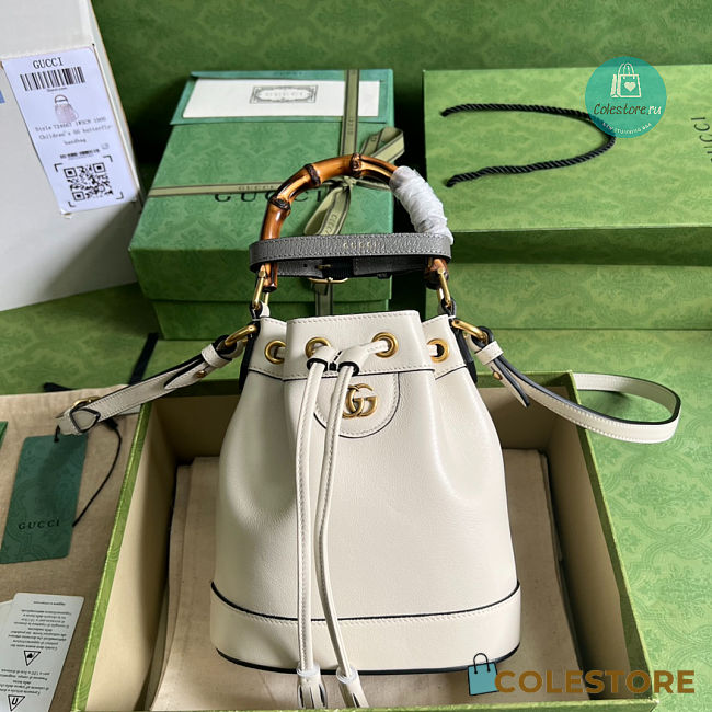 Gucci Diana Mini Bucket Bag In White 19x30.5x6 cm - 1