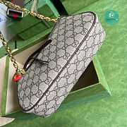 Gucci Ophidia Small Handbag In Beige And Ebony Supreme 25x15.5x6cm - 4