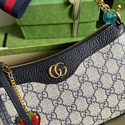 Gucci Ophidia Small Handbag In Beige and Blue GG Supreme 25x15.5x6cm - 3