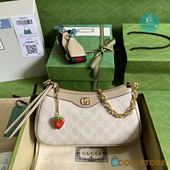 Gucci Ophidia Small Handbag In Beige and White GG Supreme 25x15.5x6cm - 1