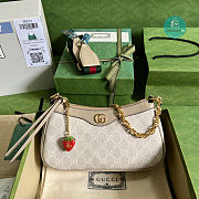 Gucci Ophidia Small Handbag In Beige and White GG Supreme 25x15.5x6cm - 1