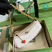 Gucci Ophidia Small Handbag In Beige and White GG Supreme 25x15.5x6cm - 4
