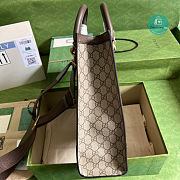 Gucci Ophidia Medium Tote Bag In Beige and Ebony GG Supreme 30x32x10.5cm - 6