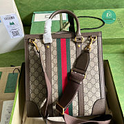 Gucci Ophidia Medium Tote Bag In Beige and Ebony GG Supreme 30x32x10.5cm - 5